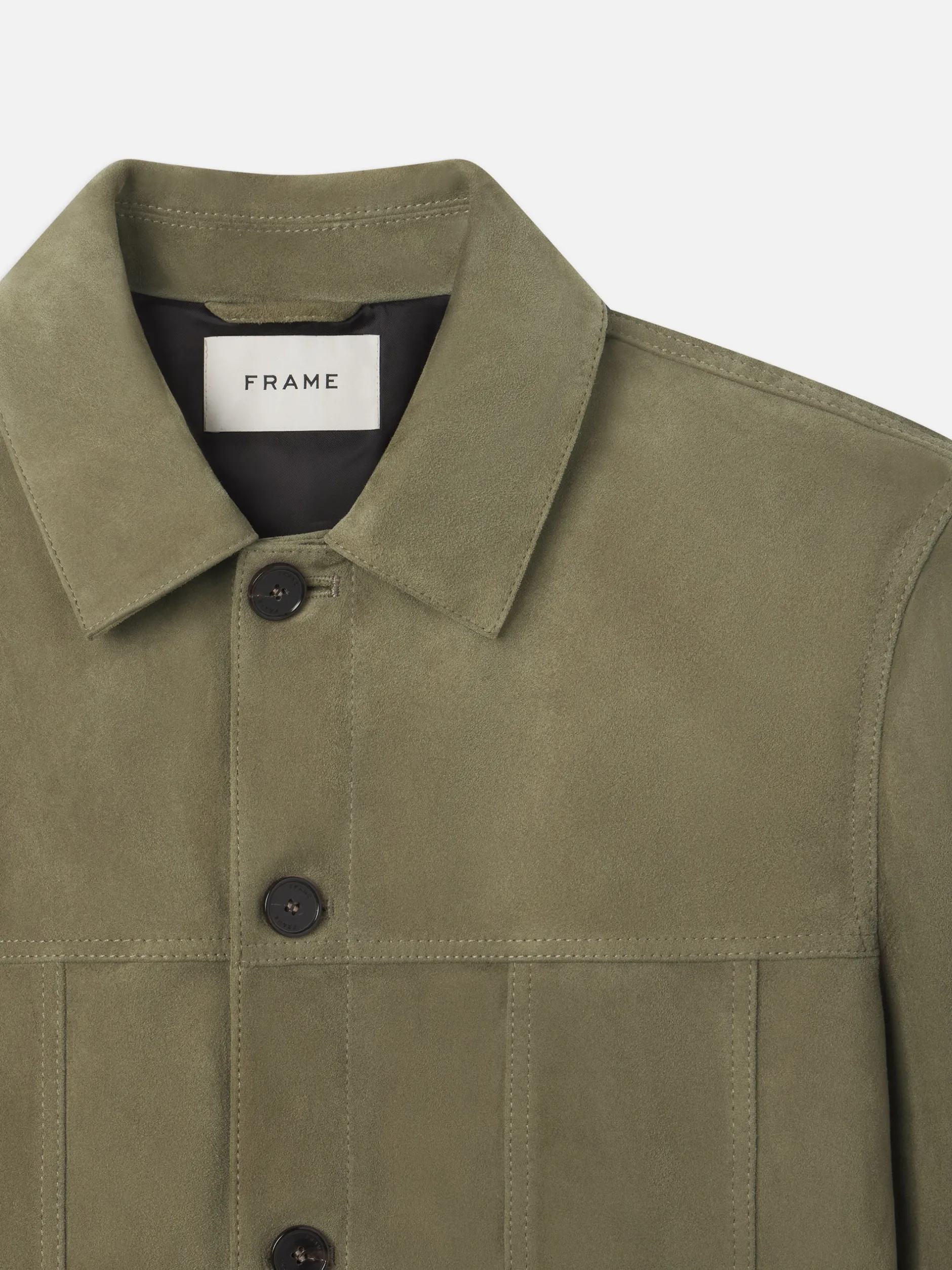 FRAME Suede Jacket in Light Olive< Leather & Suede|Jackets & Coats