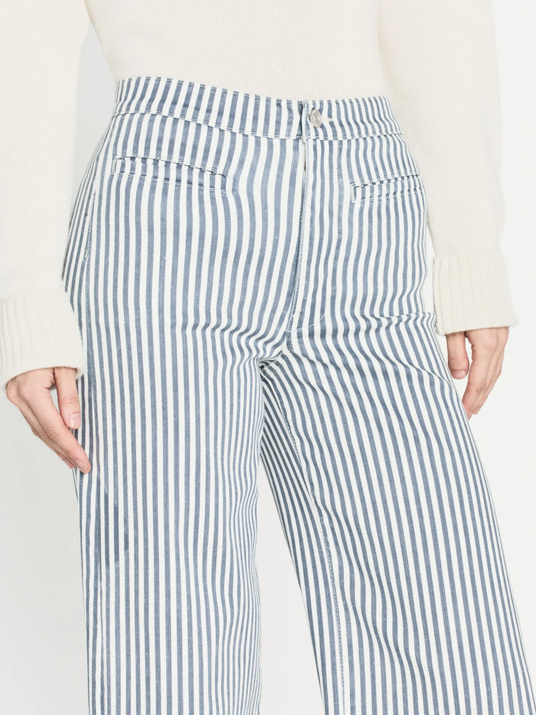 FRAME Tailored Trouser in Seaport Stripe<Women Wide Leg