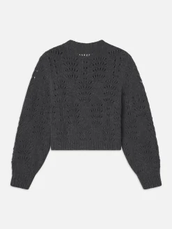 FRAME Textured Stitch Cardigan in Dark Gris Heather<Women Sweaters