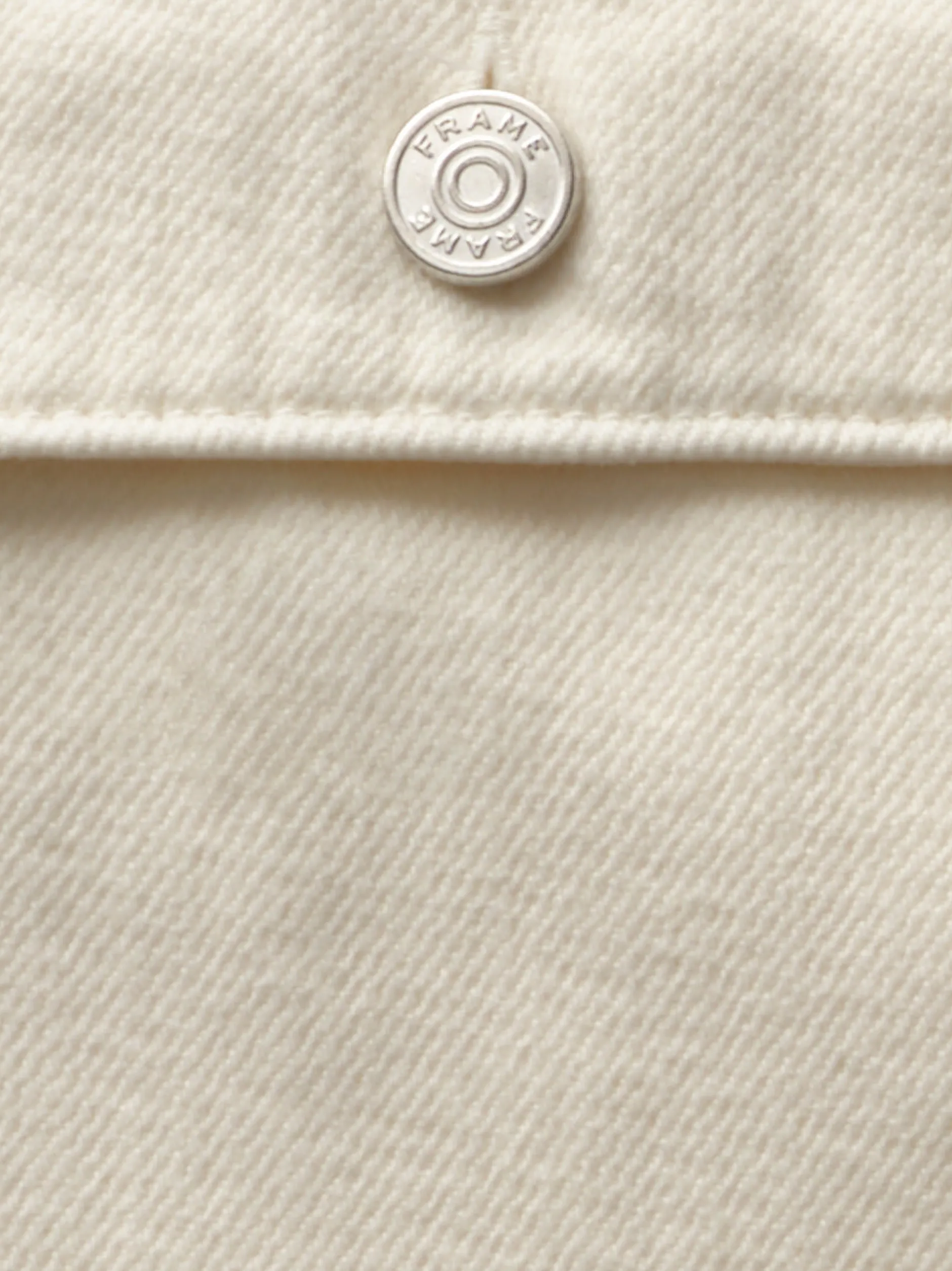 FRAME Textured Terry Overshirt in Off White< Jackets & Coats|Shirts