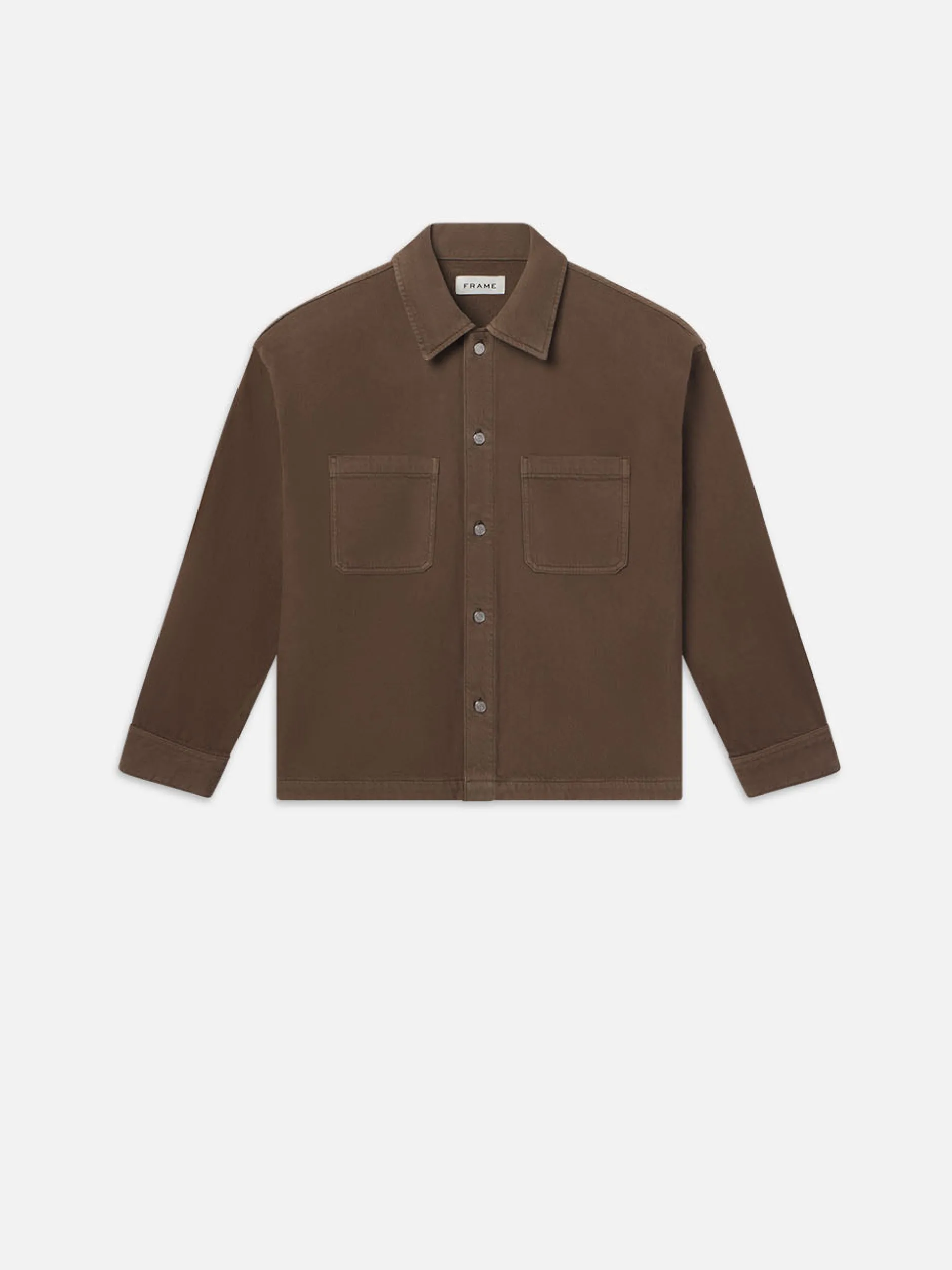 FRAME Textured Terry Relaxed Shirt in Soft Mocha< Jackets & Coats|Shirts