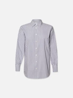 FRAME The Borrowed Shirt in Dark Chambray Multi<Women Tops & Blouses