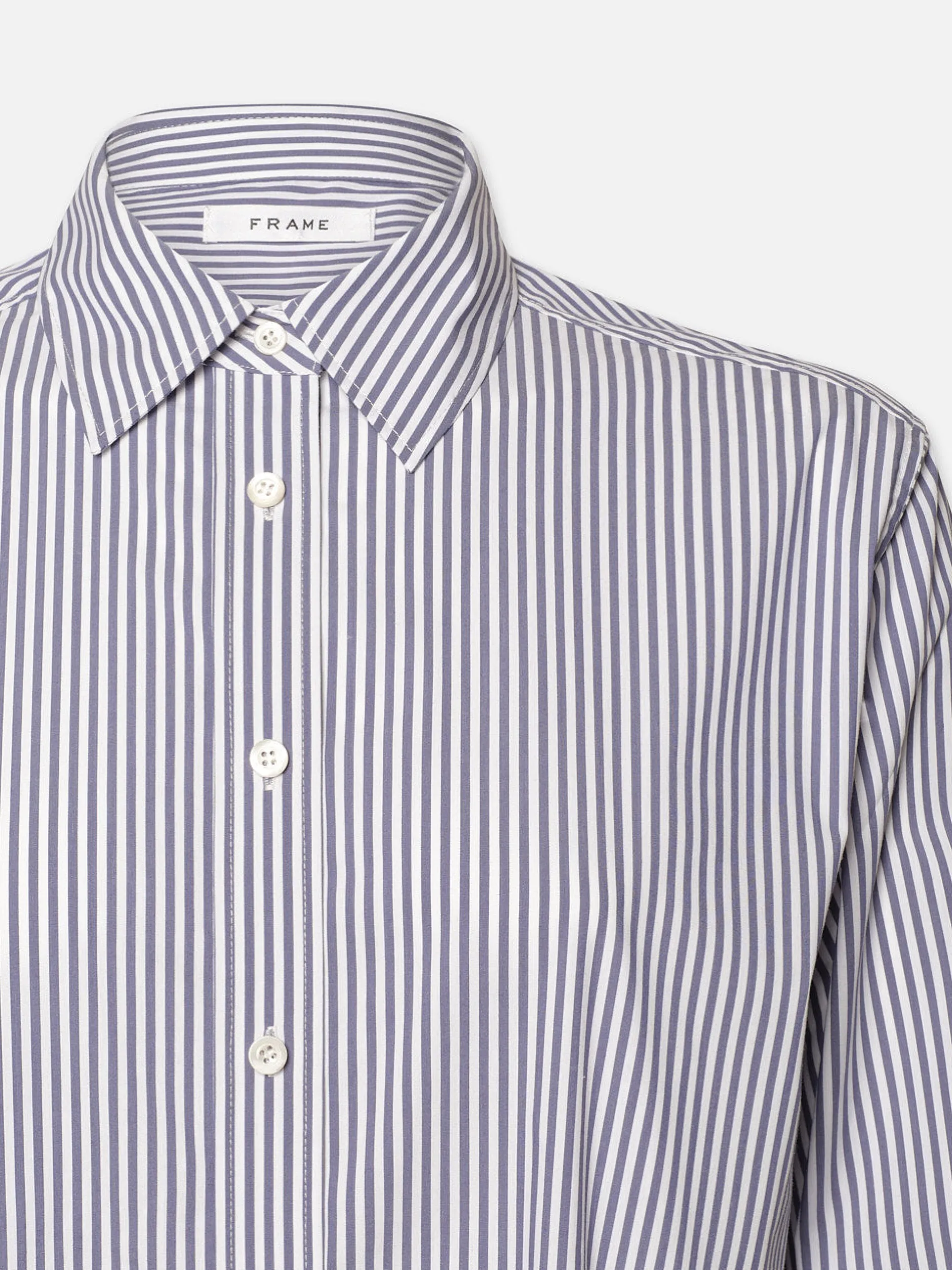 FRAME The Borrowed Shirt in Dark Chambray Multi<Women Tops & Blouses
