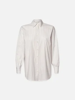 FRAME The Borrowed Shirt in White Multi<Women Tops & Blouses