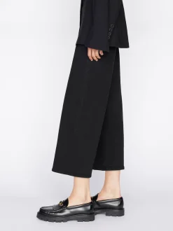 FRAME The Jetset Wide Crop in Sheen Noir<Women Wide Leg