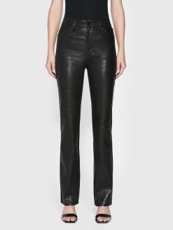 FRAME The Leather Ruler in Black Croc<Women Leather & Suede|Pants