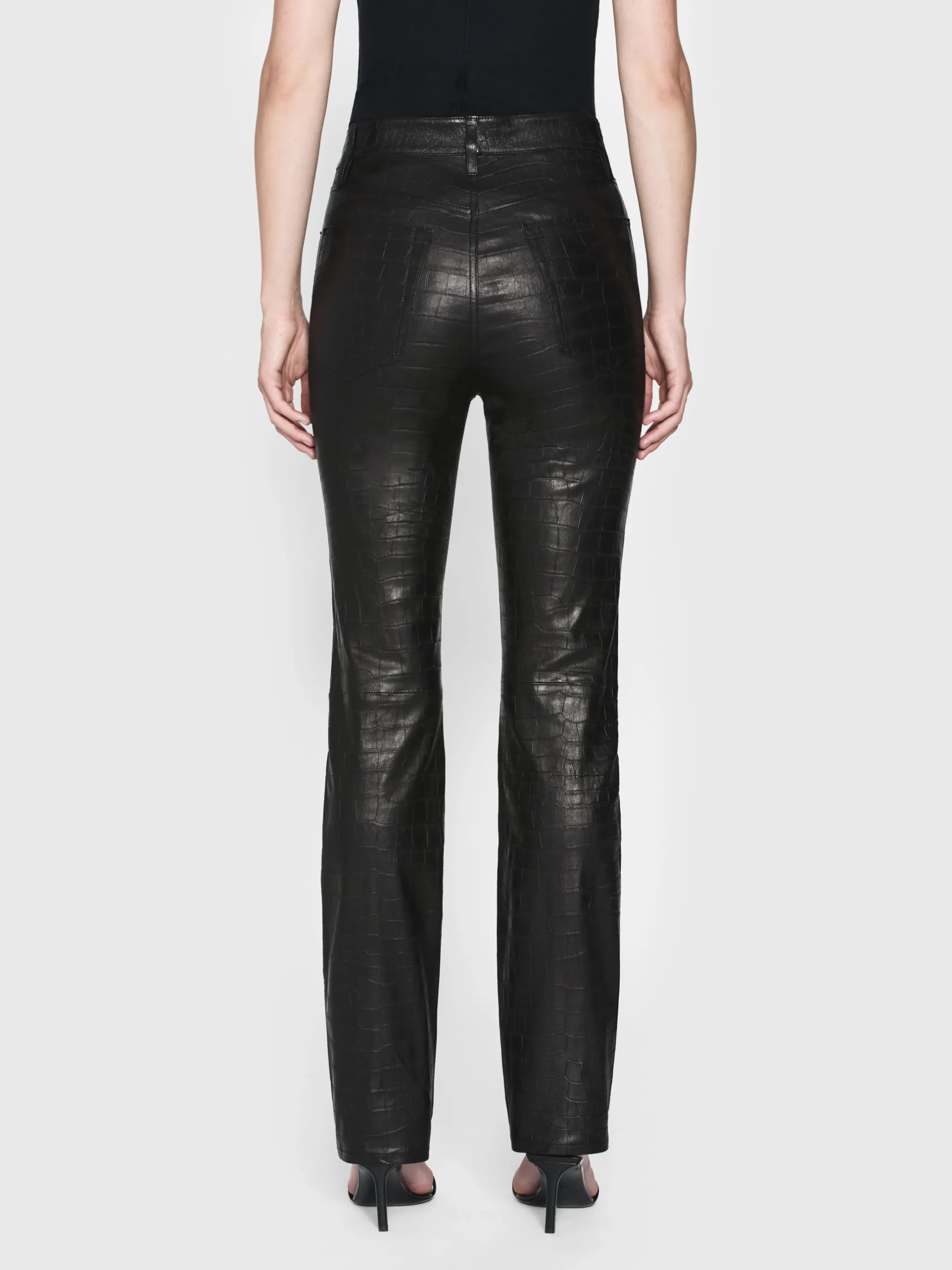 FRAME The Leather Ruler in Black Croc<Women Leather & Suede|Pants