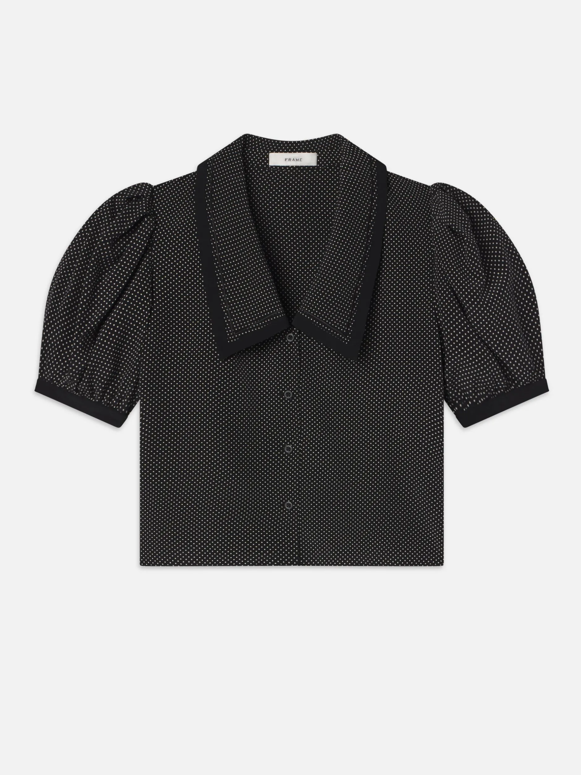 FRAME The Polka Dot Sailor Blouse in Black Multi<Women Tops & Blouses