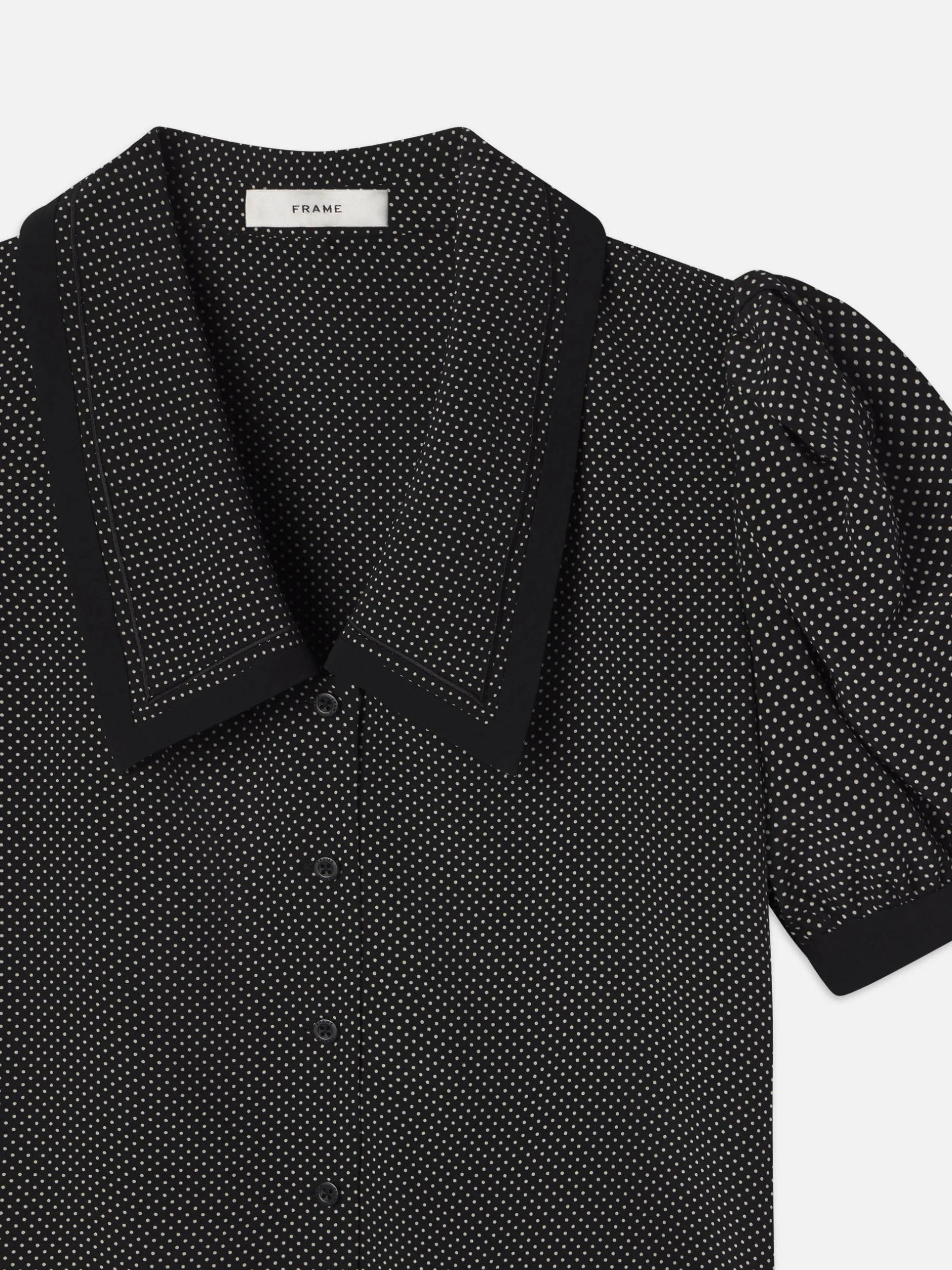 FRAME The Polka Dot Sailor Blouse in Black Multi<Women Tops & Blouses