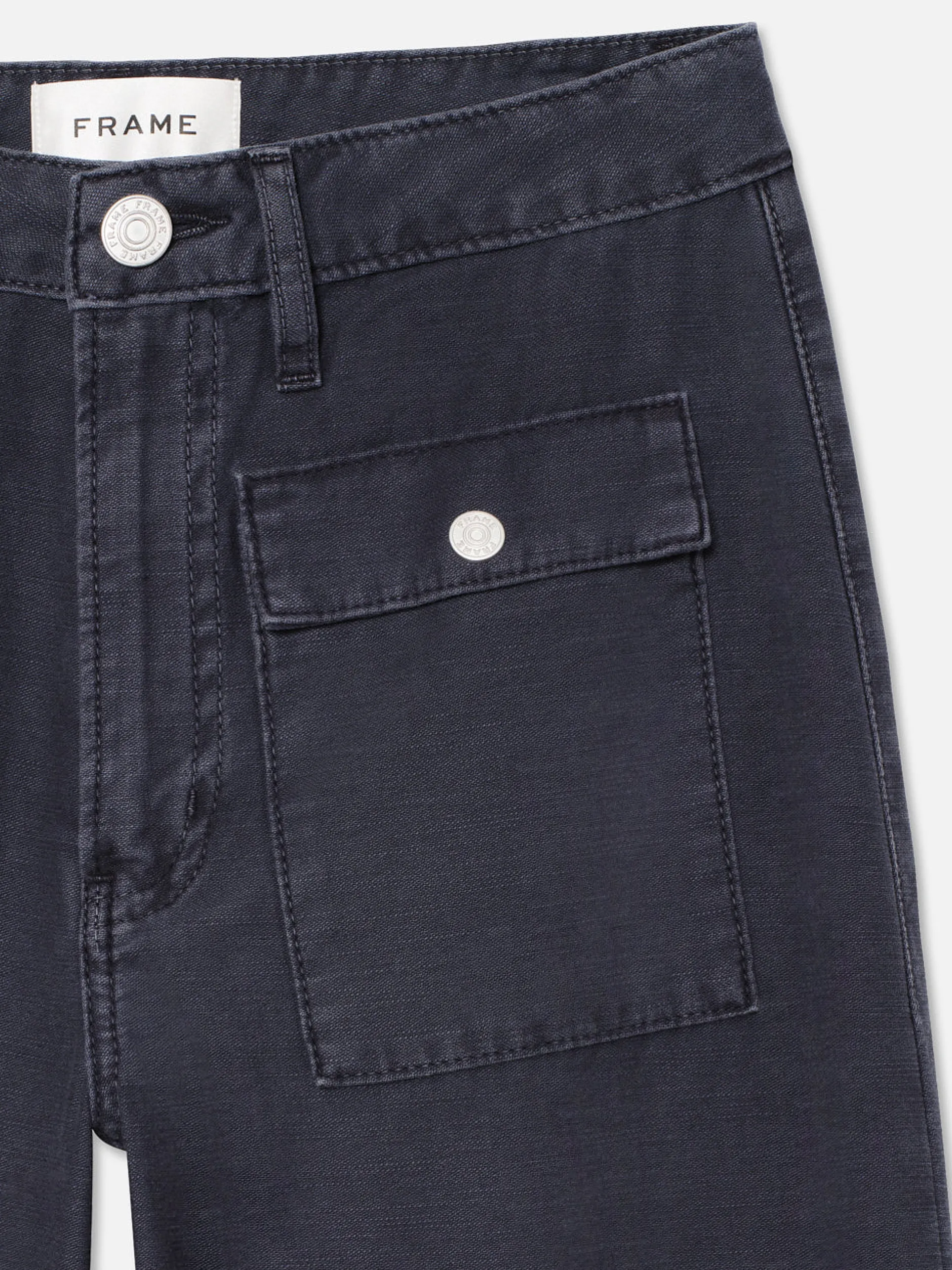 FRAME The 70's Patch Pocket Crop Straight in Washed Navy<Women Pants