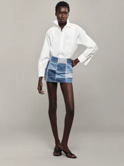 FRAME The 70's Patchwork Mini Skirt in Road Trip<Women Skirts & Shorts