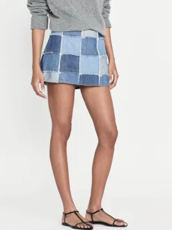 FRAME The 70's Patchwork Mini Skirt in Road Trip<Women Skirts & Shorts