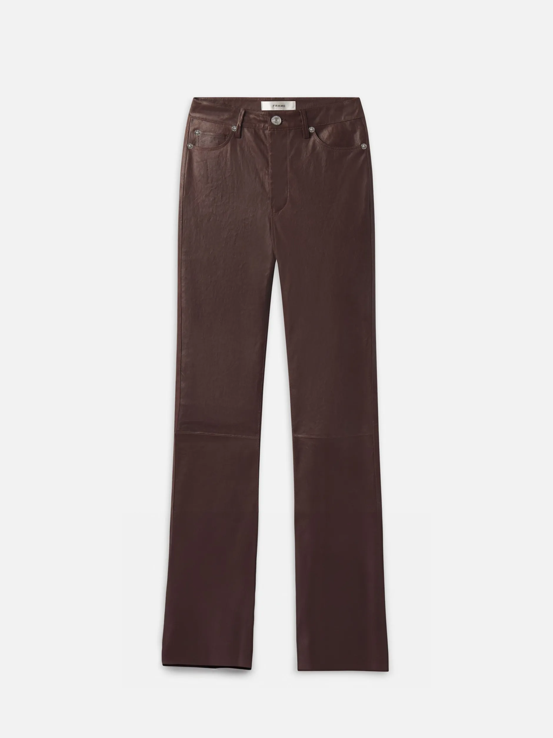 FRAME The Slim Stacked Leather Pant in<Women Leather & Suede|Pants