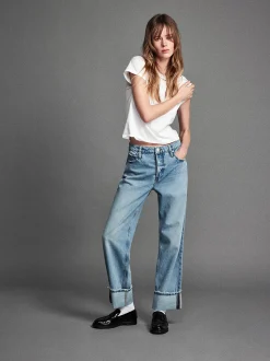 FRAME The Slouchy Straight Wide Cuff in<Women/BOY Straight|Boyfriend