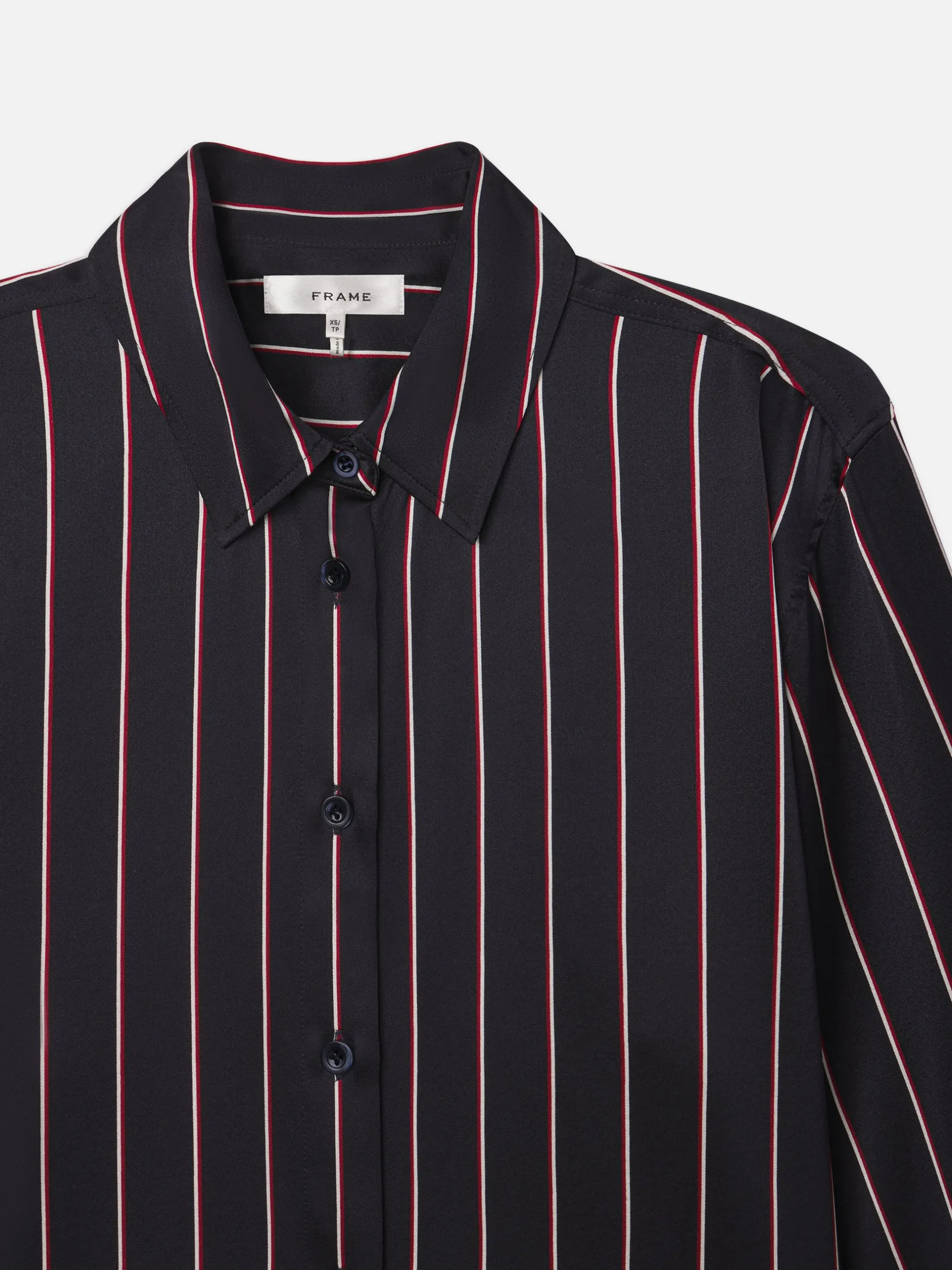 FRAME The Standard Shirt in Navy Stripe Multi<Women Tops & Blouses