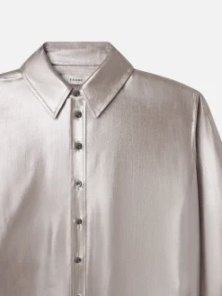 FRAME The Standard Shirt in Silver Lame<Women Tops & Blouses