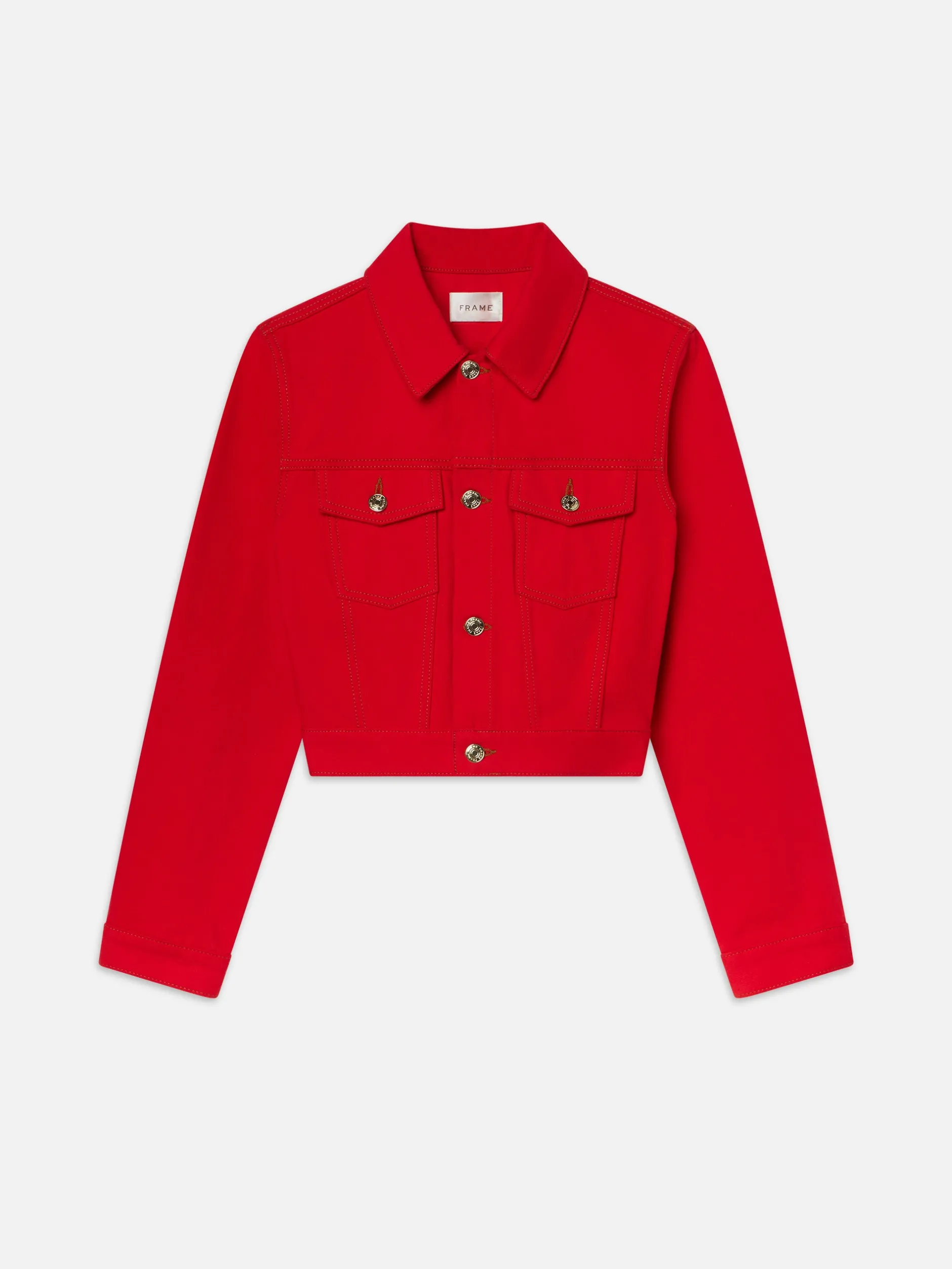FRAME The Tailored Denim Jacket in Herrera Red<Women Jackets & Coats