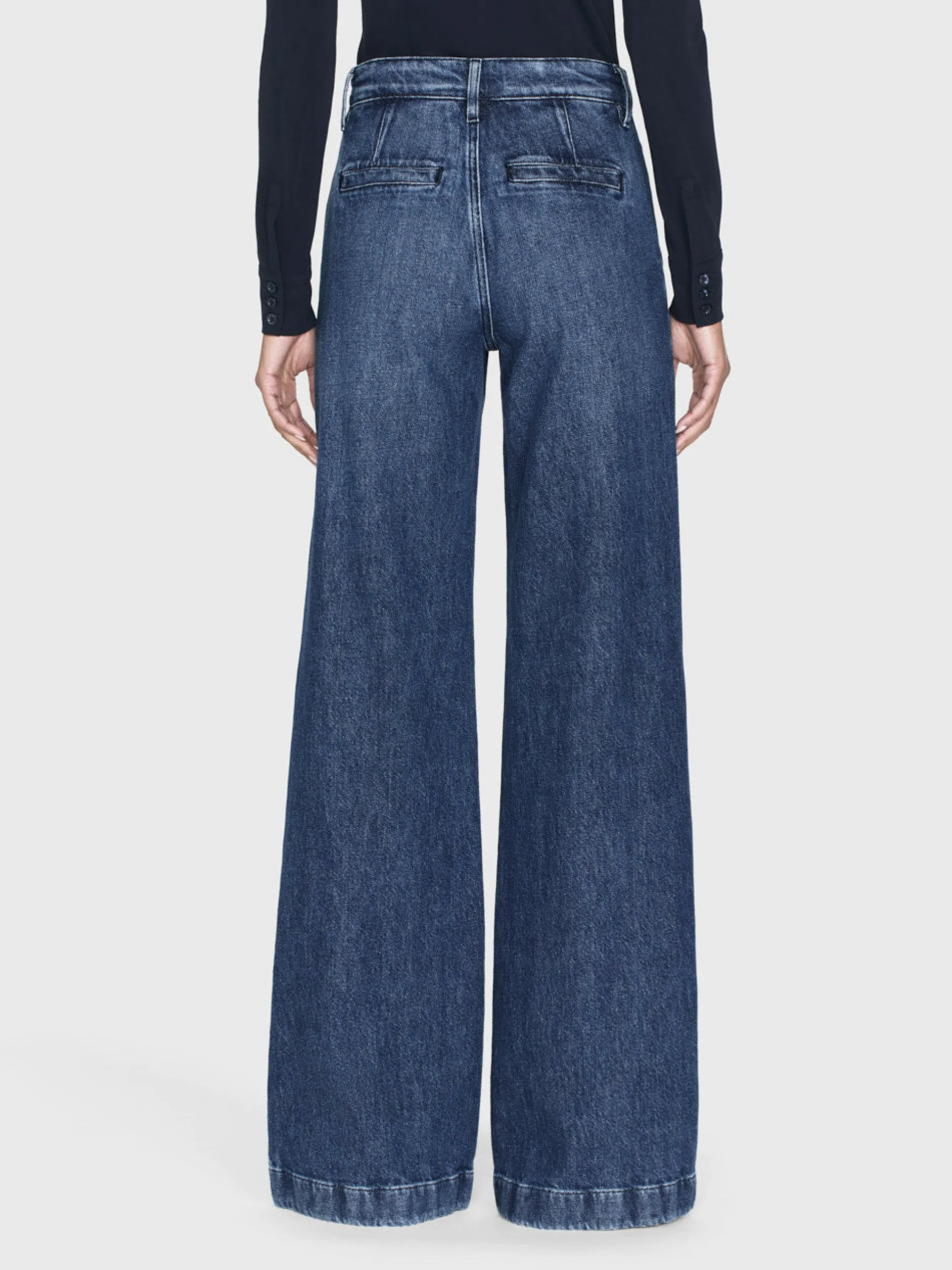 FRAME The Tailored Denim Trouser in<Women Wide Leg|Long
