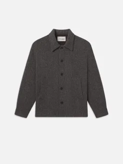 FRAME Tweed Shirt Jacket in Heather Brown< Jackets & Coats|Shirts