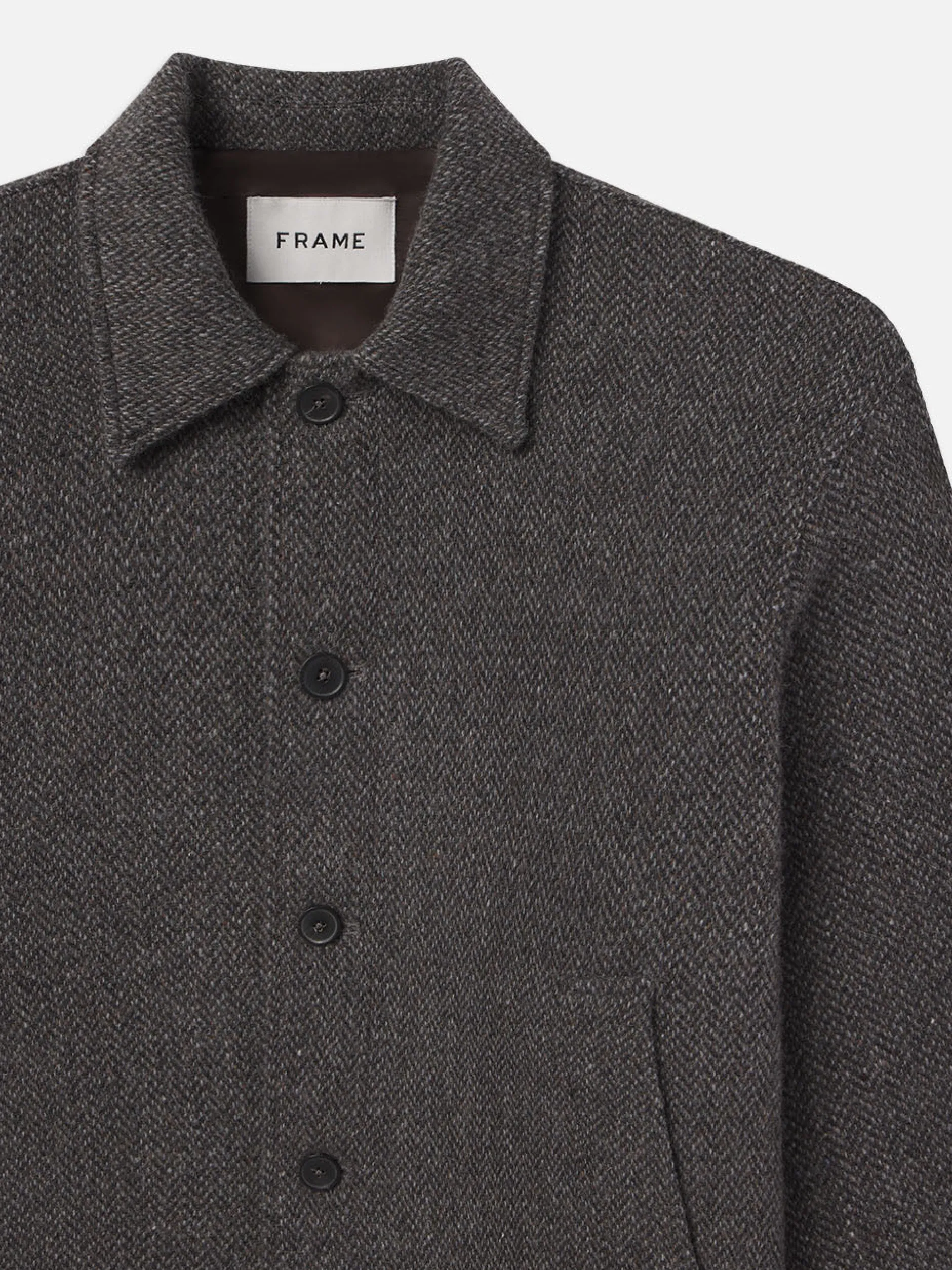 FRAME Tweed Shirt Jacket in Heather Brown< Jackets & Coats|Shirts