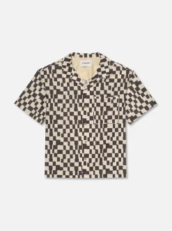FRAME Vintage Print Shirt in Dark Navy< Shirts