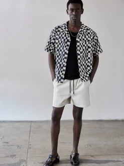 FRAME Vintage Print Shirt in Dark Navy< Shirts