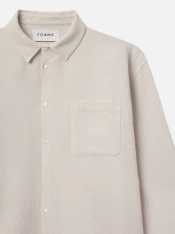 FRAME Waffle Textured Shirt in Off White< Shirts