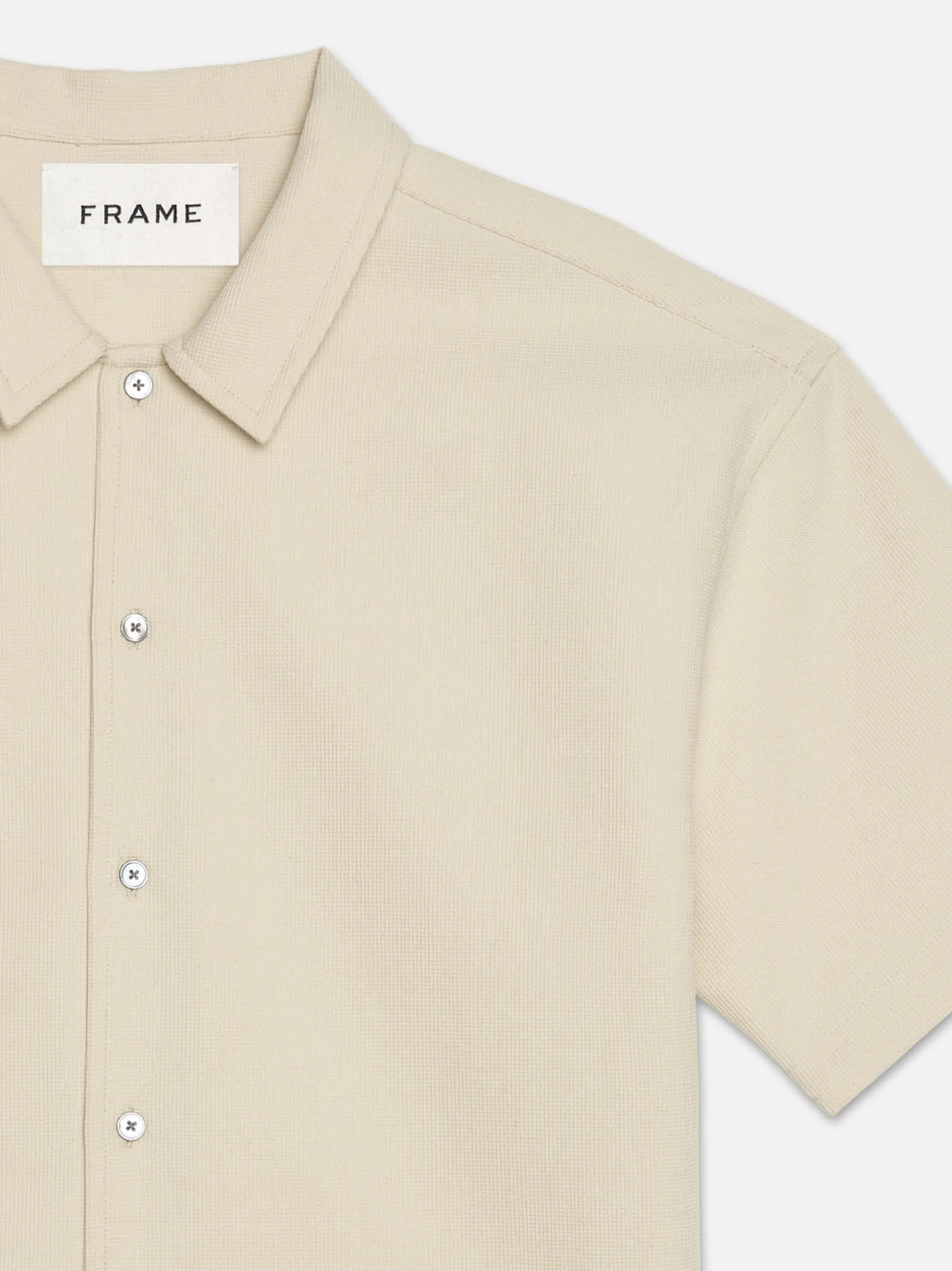 FRAME Waffle Textured Short Sleeve Shirt in< Shirts