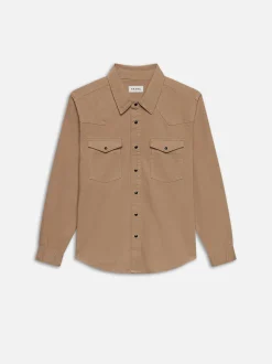FRAME Western Denim Shirt in Dark Beige< Denim Shirts|Shirts
