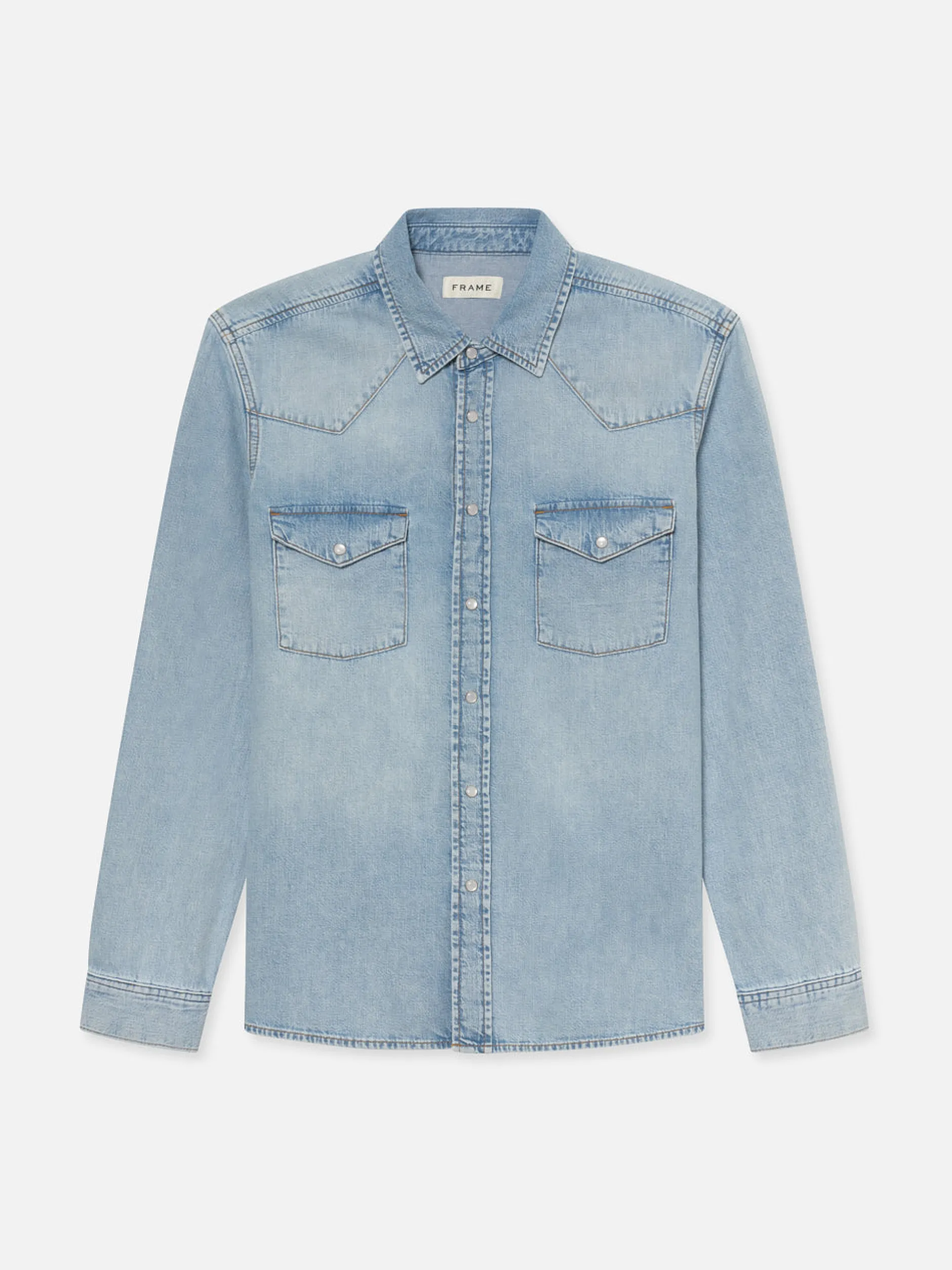 FRAME Western Denim Shirt in< Denim Shirts|Shirts