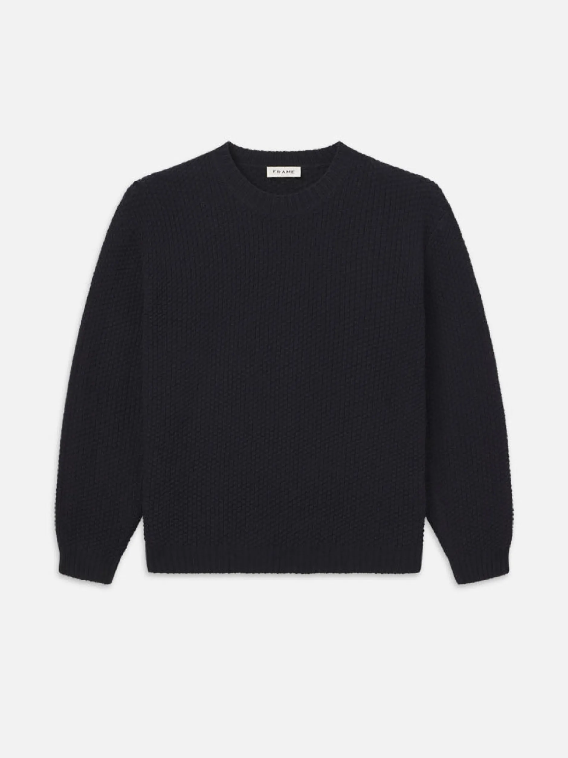 FRAME Wool Cashmere Textured Sweater in Dark Navy< Sweaters & Hoodies