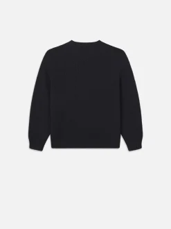 FRAME Wool Cashmere Textured Sweater in Dark Navy< Sweaters & Hoodies