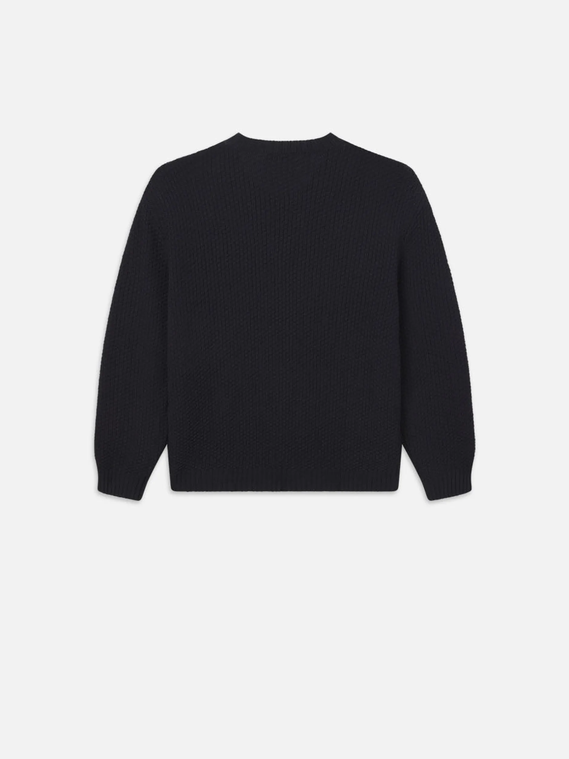 FRAME Wool Cashmere Textured Sweater in Dark Navy< Sweaters & Hoodies