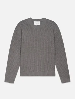 FRAME Wool Cashmere Textured Sweater in Light Brown< Sweaters & Hoodies