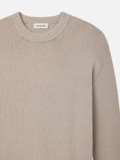 FRAME Woolen Cashmere Blend Sweater in Grey Beige< Sweaters & Hoodies