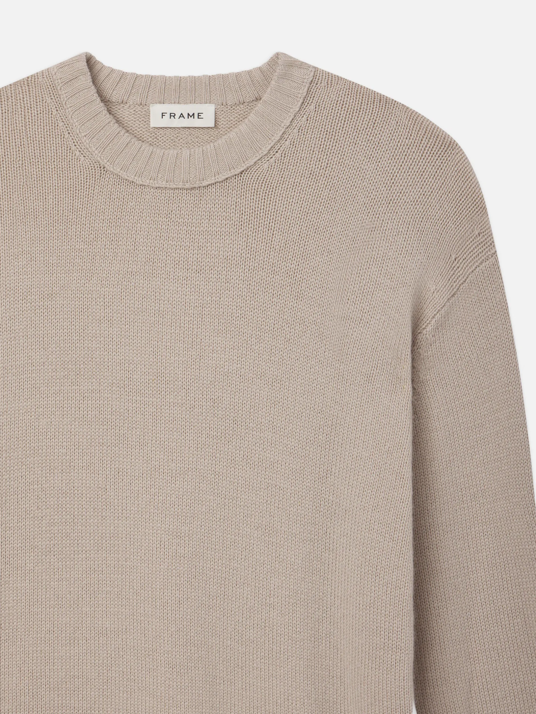 FRAME Woolen Cashmere Blend Sweater in Grey Beige< Sweaters & Hoodies